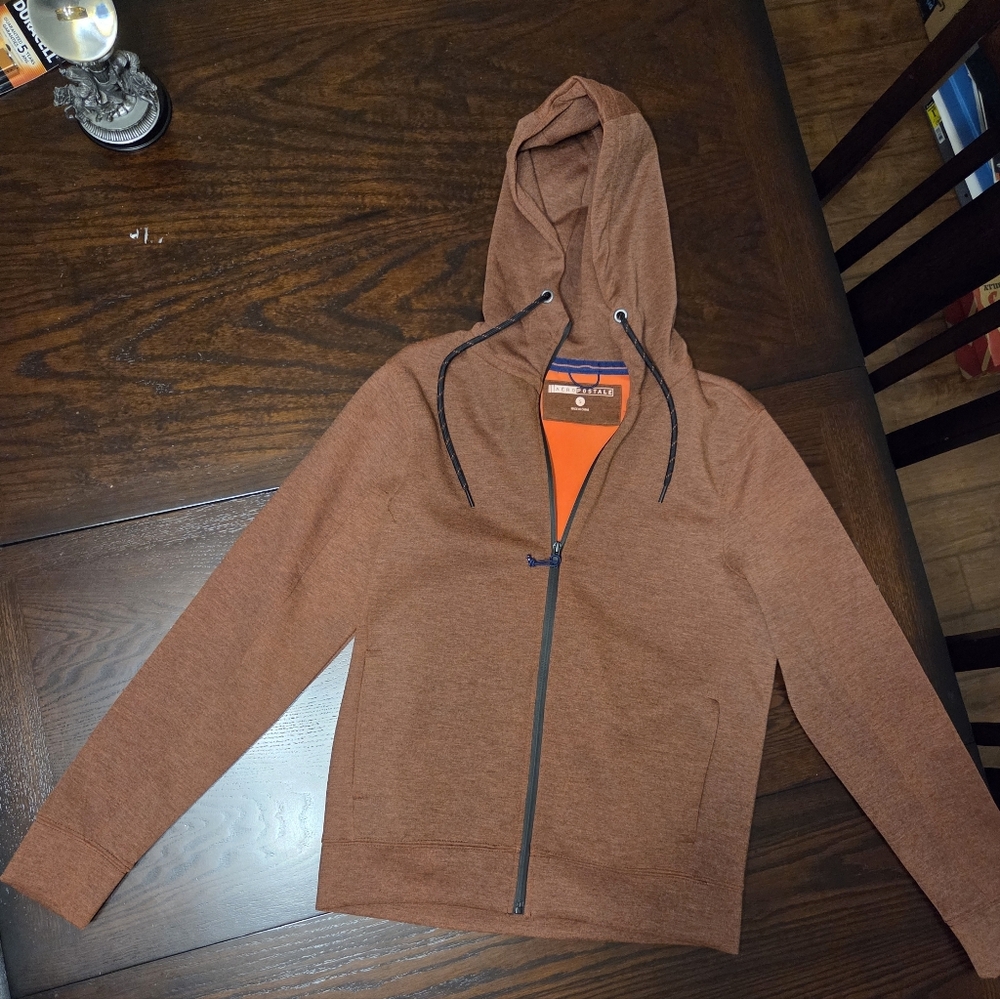 Aeropostale Rust Brown Jogger Hoodie with Orange Interior